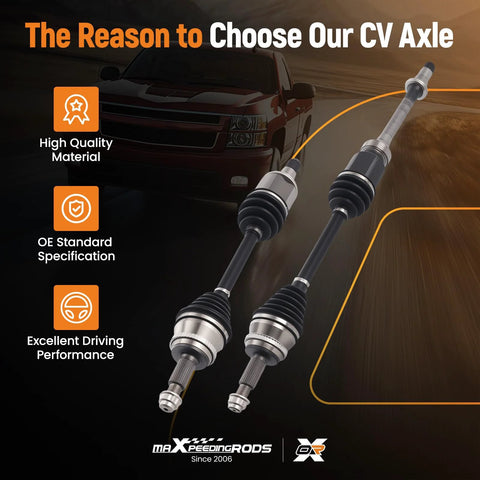 Front CV Axle Shaft Assembly Pair For Lexus ES300 ES330 RX330 RX350 And Toyota Camry Highlander Solara Left And Right Sides Fits A Wide Range Of Models Direct Fit Replacement For Reliable Performance Easy Install Plug And Play displayed with high-quality materials and specifications