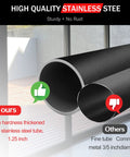 1.25 Inch Diameter Sliding Door Security Bar For Home, Adjustable From 17.1 To 40 Inches, Black Stainless Steel