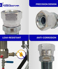1/2 Inch NPTF Male To 1/2 Inch NPSM Swivel Hydraulic Adapter Built To Last From Carbon Steel With Zinc Plating For Rust Proof Reliability And Precise Straight Alignment With Hoses And Valves, close-up