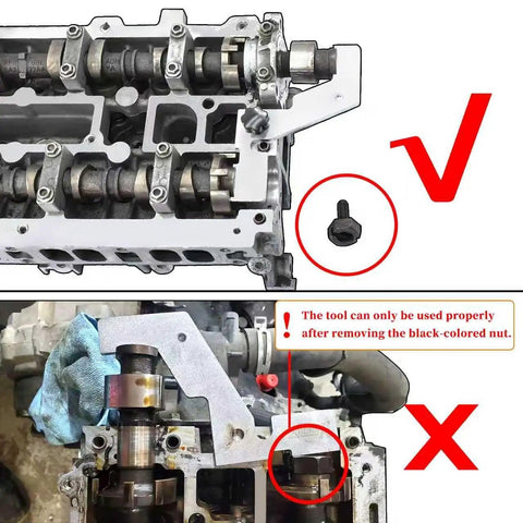 Proper and improper usage of Timing Tool Kit 303-748 303-1521 303-1565 for Ford EcoBoost engines in engine assembly