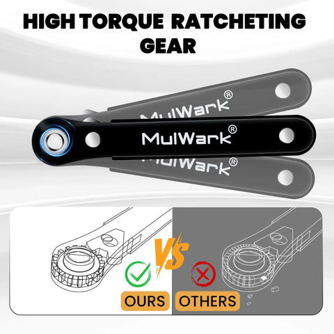 High torque ratcheting gear of 11 Piece Right Angle Screwdriver Set with Multi Bits, Ultra Low Profile Offset Driver for repairs
