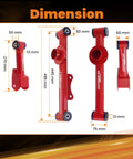 Ford Mustang Rear Upper And Lower Tubular Control Arm Kit With Hardware For 1979 2004 Camber Arms Beefed Up Performance Suspension Upgrade For Street Track Use Today. Red tubular control arms with 13 mm bushings, measured dimensions shown