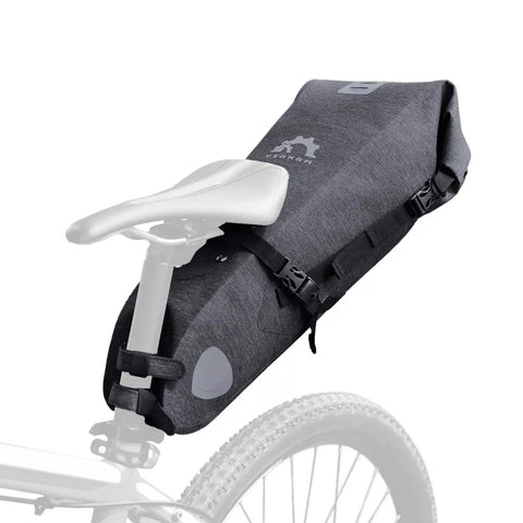 10L Roll-Top Bike Saddle Bag For Mountain And Road Bikes, Durable PVC TPU Gear Carrier, attached under bike seat