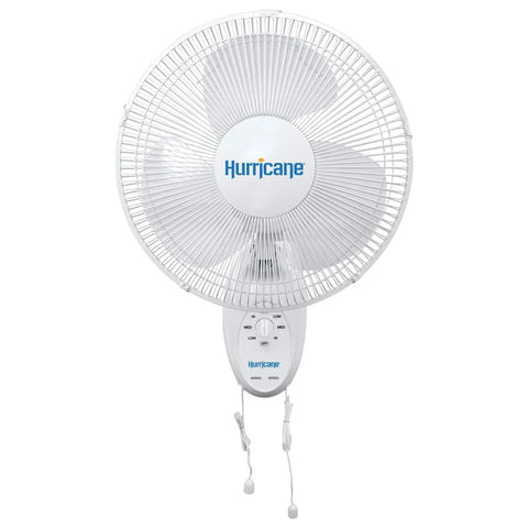16 Inch Oscillating Wall Mount Fan With 3 Quiet Speeds Space Saving White Corded Air Cooling Unit For Homes Garages Gyms Workshops Greenhouses Easy Pull Cord Controls And Strong Airflow