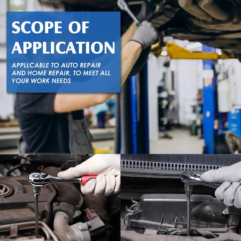 Mechanic using Extra Deep Hex Bit Socket Set For Three Eighth Inch Drive With 1/8 To 3/8 Inch And 3 To 10 Millimeter Allen Sockets SAE