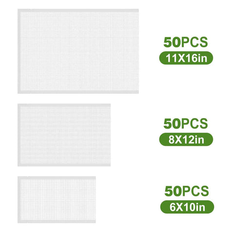 Precut Food Saver Vacuum Bags 150 Pcs Set for Meal Prep and Sous Vide, 11x16 50 Gallon, 8x12 50 Quart, 6x10 50 Pint