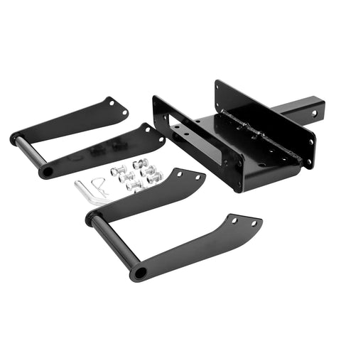 Winch Cradle For 2 Inch Receiver Hitch Built To Handle 8K To 12K Winches, Roller Fairlead Plate, steel parts and bolts
