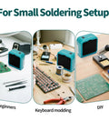 Sweet Compact Soldering Fume Extractor With Flexible Helping Hands And Heavy Duty Activated Carbon Filters at small soldering setups.