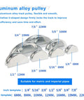 Aluminum alloy pulley set, various sizes marked, suitable for metric and imperial pipes, enhancing work efficiency.