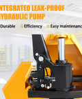 Close-up of the integrated leak-proof hydraulic pump of Apollolift Hydraulic Pallet Jack Truck, 5500 Lb Capacity, highlighting smooth operation.