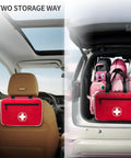 Portable First Aid Bag With Reflective Strips Empty Emergency Trauma Kit Multi Compartment Medical Organizer in car