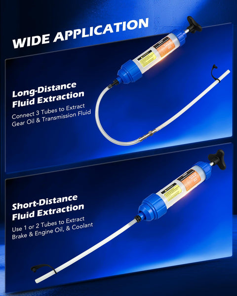 Oil Extractor Pump 350mL Syringe With 3 Hoses For Easy Car Fluid Changes Evacuator And Dispenser For Engine Transmission Brake And Power