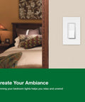 Smooth LED Dimming Diva Switch for Dimmable LED Halogen and Incandescent Bulbs No-Fuss Setup 150 Watt Light Almond in bedroom