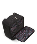 Underseat Rolling Work Bag With USB Charging Port, ID Window And Two Quick-Access Zip Pockets, open front showing floral lining
