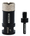 1 Inch Dry Diamond Core Drill Bit For Tile And Concrete - Pro Grade Vacuum Brazed Hole Saw With Adapter, Black