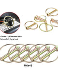 O-Ring Lynch Pin Set 50-Piece Steel Quick-Release Pins for Tractors and Trailer Hitches, shown in various angles and close-up.