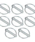 M10x50 Tractor Lynch Pin With Ring 8 Pack Built Tough Heavy Duty Lock Pin Clips Kit For Tractors Trailers Farm Trucks And Mowers Carbon Steel Durable Silver Tone Finish, 8 silver pins