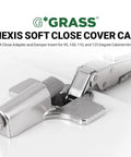 4 Pack Nexis No Slam Soft Close Cover Caps For 95 100 110 And 125 Degree Cabinet Hinges Quiet Door Damper Insert And Soft Close Adapter For Smooth Noise Free Closings. Grass Nexis hinge cap shown