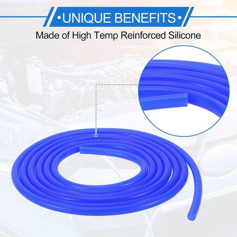 Blue Silicone Vacuum Tubing Hose For Automotive Use 10 Feet Long Three Sixteenth Inch Inner Diameter Two Millimeter Wall Thickness Beefed Up High Temp Boost Turbo Line For Cars Trucks Marine And Aircraft 130 PSI Max coiled
