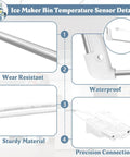 Ice Maker Bin Temperature Sensor Replacement For Whirlpool, metal probe close-up, waterproof and wear resistant