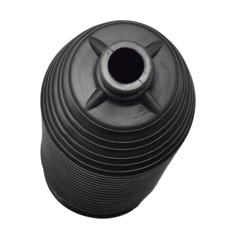 Close-up of black boot from Steering Rack And Pinion Tie Rod Boots Replacement Kit with Bellows for Dodge Ram 1500 2500 3500 Chevrolet Silverado 1500