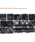 800 Pcs Black Nylon Flat Washers Set Nine Sizes M2 To M12 Insulation Anti Corrosion Plastic Washers Universal Storage Box Kit For Electronics Automotive Appliances And DIY Projects in organizer box