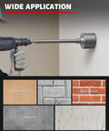 Wide application of Concrete Hole Saw Kit 10 Piece With SDS Plus And SDS Max Shank Adapters, various wall surfaces shown