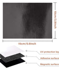 Flexible Magnetic Sheets With Self Adhesive Backing dimensions, layers including UV protection layer, adhesive and magnetic surfaces, 10 pack