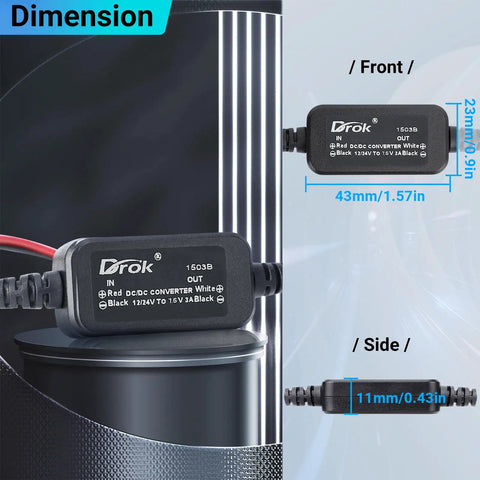 Smooth Operator Buck Converter Step Down Voltage Regulator Transforms 11 To 32V Directly To 7.5V At 3 Amps Plug And Play Power Module dimensions view