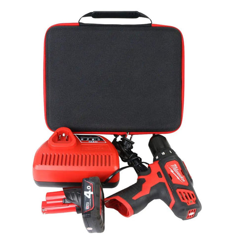 Hard Carrying Case Replacement For Milwaukee M12 Hammer Drill MLW2504-20 And 2407-20 with tools and foam inserts