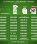 Model comparison chart for Washer Pump Motor Impeller Blade Mod M75 Replacement Fits Whirlpool Kenmore 461970201671 461970228513 Pumps