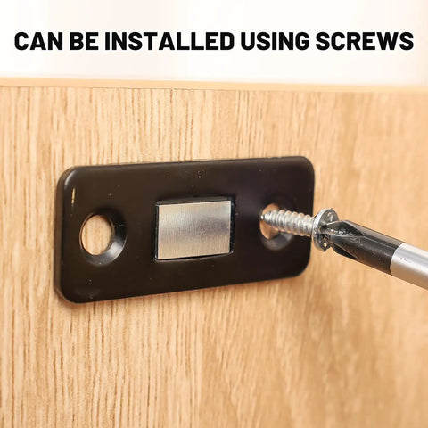 Installing Two Pack Ultra Thin Magnetic Door Catch For Cabinets And Closets Stainless Steel Drawer Magnet Catch on wood