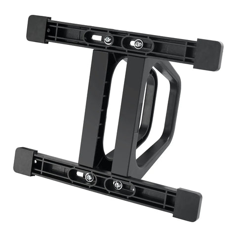 Portable Bike Stand Floor Rack For Garage Fits BMX And Trick Bikes With 20 Inch Tires For Rallies And Races Or Trailheads Indoor Outdoor Use Lightweight Easy To Move Weighs Only 2 Lbs. in black plastic with adjustable support arms.