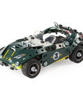 Roadster 5-In-1 Building Kit With 174 Parts, Pull-Back Racer, Real Metal Components for STEM Education featuring a green DIY car