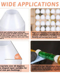20 Pack White Nonstick Pen Bushings For CA Finishing And Pen Turning, 0.43 Inch Height, 0.55 Inch Diameter, HDPE close-up