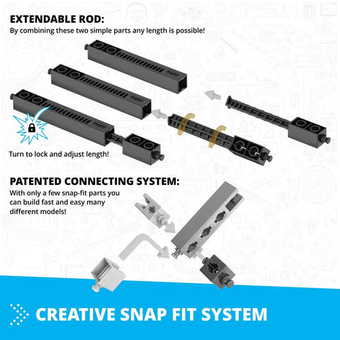 40 Motorized Models Building Kit For Kids 8 And Up A Dope DIY STEM Toy Set with extendable rod and snap fit system parts
