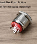 Rugged 19mm Stainless Steel Momentary Push Button Switch With Blue LED Waterproof 4 Pin SPST Built To Last 20A 12 To 24V