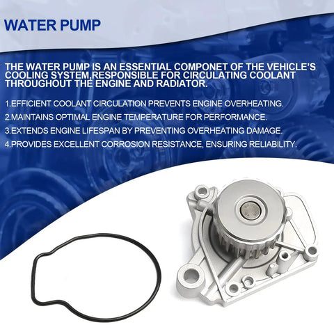 Honda Civic Timing Belt Kit With Water Pump And Gaskets Including Valve Cover Gasket For 2001 To 2005 1.7L VTEC D17A 16V Full Timing System Replacement showing water pump