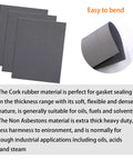 Gasket sheet set, front view, dark gray cork-rubber, non-asbestos, 15 x 11.8 in, 3-pack