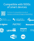 All In One Smart Home Hub That Connects Z Wave Zigbee And Matter Devices Works As A SmartThings Hub And Plays Nice With Alexa And Google Assistant Keeping WiFi Strong For Fast Automations And Voice Control compatibility logos