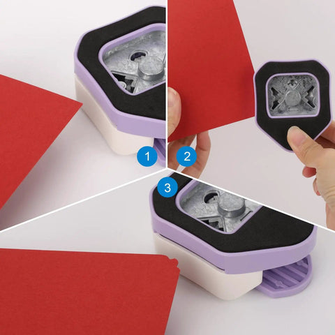 Sleek Two Piece Paper Corner Rounder Kit With Three In One Multi Size Cutter For R4 R7 R10mm Radius And Irregular Angles No Sweat Flip Design Trims Cardstock And Business Cards Fast For Perfect Craft Output Daily