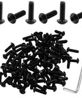 M5 X 16mm Hex Socket Button Head Cap Screws Kit In Black Oxide, Alloy Steel 12.9 Grade, 50 Piece Set With Nuts And 2mm Hex Key