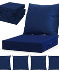 Outdoor Chair Cushions Set Of 4 For Patio Furniture 24x24 Inch Deep Seat Cushions With 24x22 Inch Backrest Waterproof Fade Resistant Navy Blue.