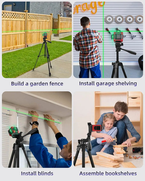 Badass 67 Inch Aluminum Laser Level Tripod With Smooth Flip Locks Quick Release Plate and Precise Vials for steady leveling while building a garden fence.
