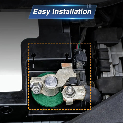 Close-up of Heavy Duty Battery Current Sensor With Solid Power Monitoring Module and cable terminal for easy installation.