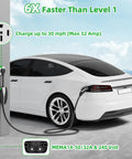 Slick Plug And Play Nema 14 50 Adapter For Tesla Gen 2 Mobile Connector charging Tesla Model S with 32 Amp cord at home.
