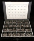 Pan Head Sheet Metal Screw Assortment 18 8 Stainless Steel With Metal Tray 1260Piece Pro Grade Hardware Fastener Kit open case