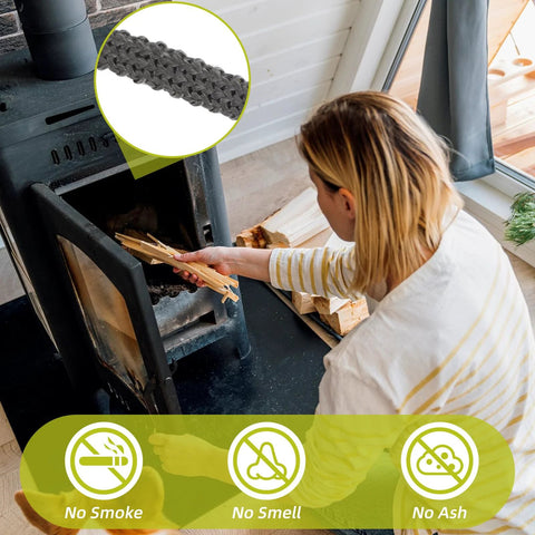 LXUEJIE 2 rolls fireplace gasket tape, fiberglass rope seal, self-adhesive, 79x0.4in for stove and fireplace