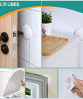 Heavy Duty 3.15 White Silicone Door Stopper Bumpers 6 Pack Wall Protectors with multi-use on different surfaces and door.