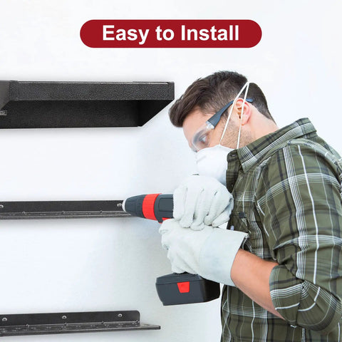 Person installing Heavy Duty Screwdriver Organizer Wall Mount Rack Set Four Pack For Garage And Workshop Gear Metal Pliers Holder